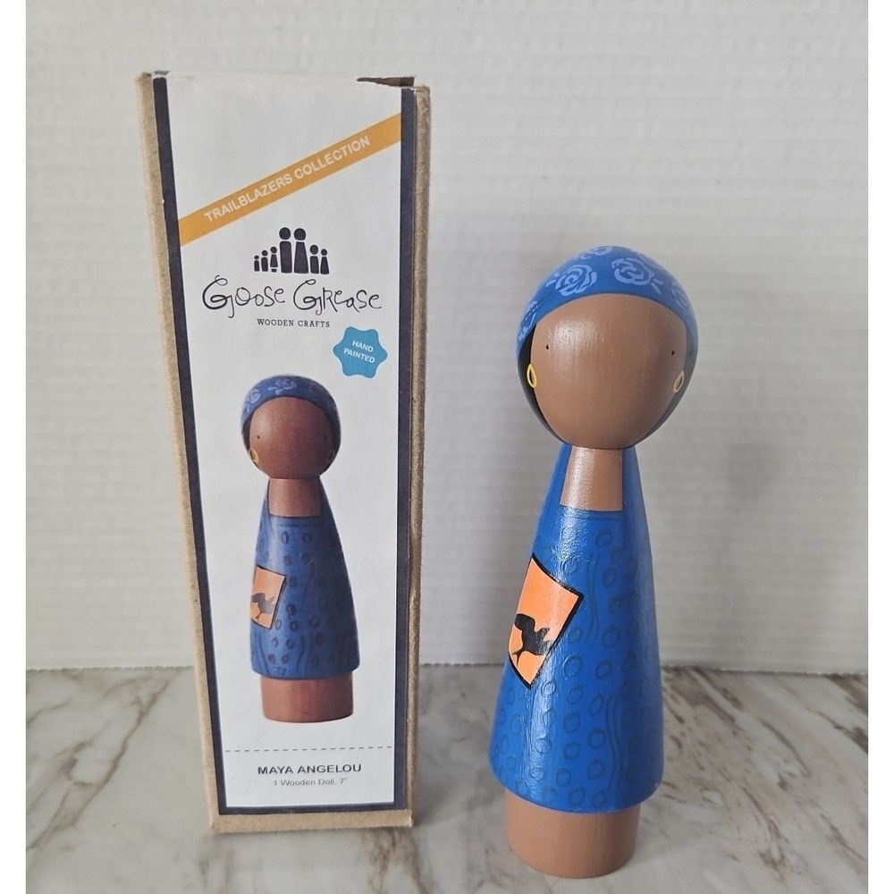 Goose Grease 7" Maya Angelou Wooden Handpainted Doll Trailblazers Collection